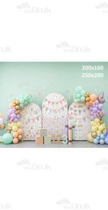 Tło fotograficzne „Kolorowa kraina nauki – literki i cyferki” | UB_865